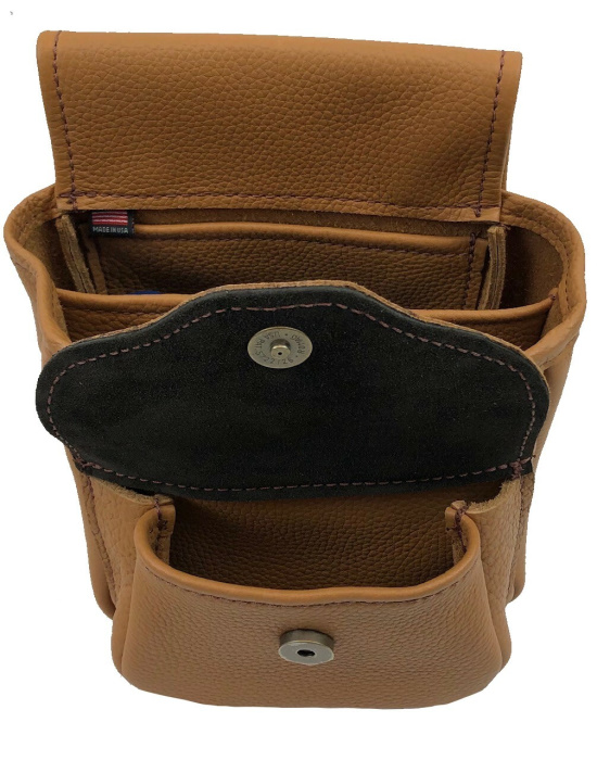 (image for) Tan Leather Shotgun Shell Belt Bag Deluxe Pouch